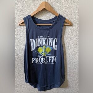 Grayson Threads Women’s Large Fun Pickleball Casual Tank Top Blue “dink”